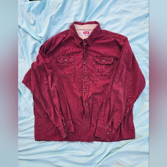 Wrangler Maroon Long Sleeve Shirt - Picture 1 of 5